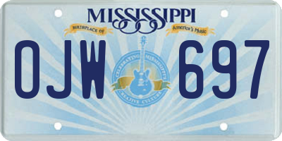 MS license plate OJW697
