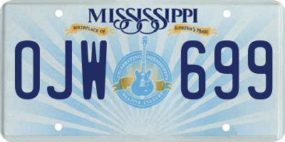 MS license plate OJW699