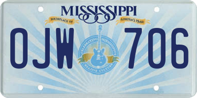 MS license plate OJW706