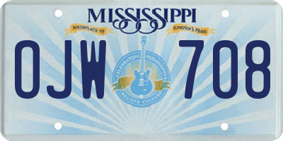 MS license plate OJW708