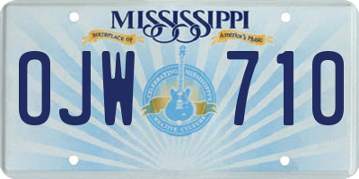 MS license plate OJW710