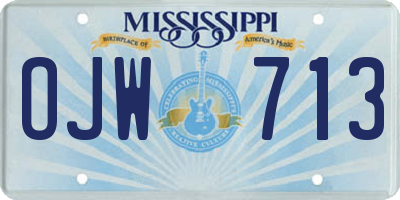 MS license plate OJW713