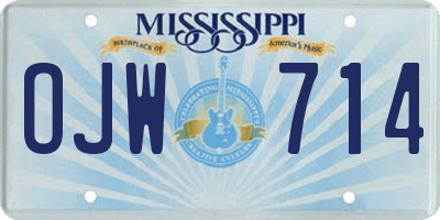 MS license plate OJW714