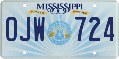 MS license plate OJW724