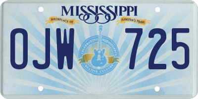 MS license plate OJW725