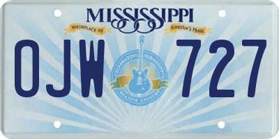 MS license plate OJW727