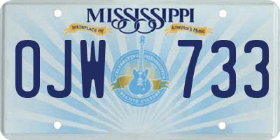 MS license plate OJW733