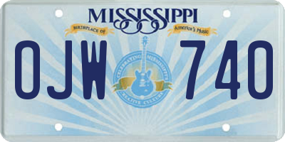 MS license plate OJW740