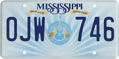 MS license plate OJW746