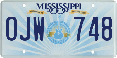 MS license plate OJW748