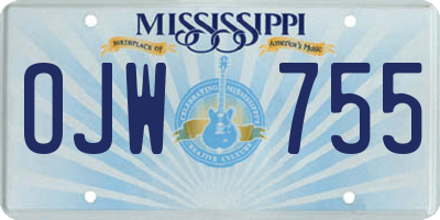 MS license plate OJW755