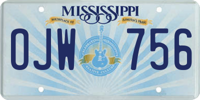 MS license plate OJW756