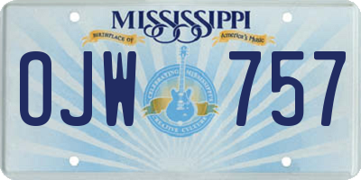 MS license plate OJW757