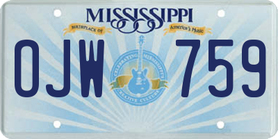 MS license plate OJW759