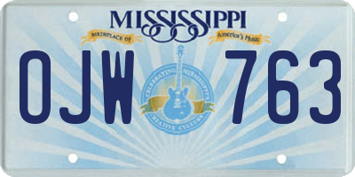 MS license plate OJW763