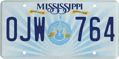 MS license plate OJW764