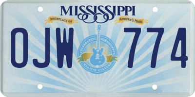 MS license plate OJW774