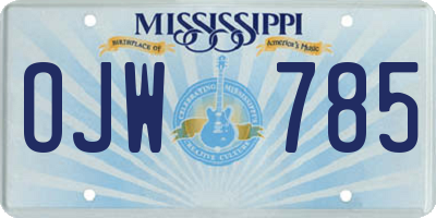 MS license plate OJW785