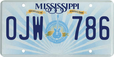 MS license plate OJW786
