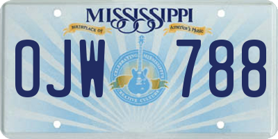MS license plate OJW788