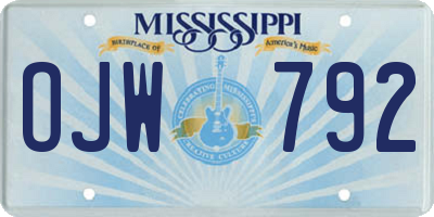 MS license plate OJW792
