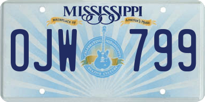 MS license plate OJW799