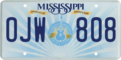 MS license plate OJW808