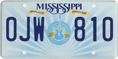 MS license plate OJW810