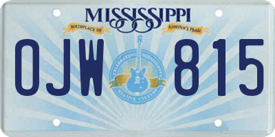 MS license plate OJW815