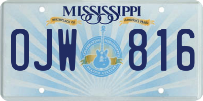 MS license plate OJW816