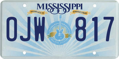 MS license plate OJW817