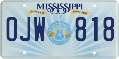 MS license plate OJW818