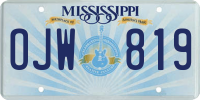 MS license plate OJW819