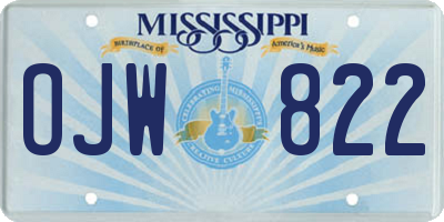 MS license plate OJW822