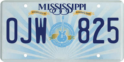 MS license plate OJW825