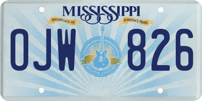 MS license plate OJW826