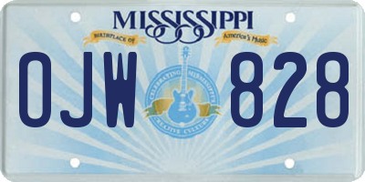 MS license plate OJW828
