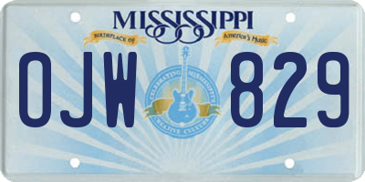 MS license plate OJW829