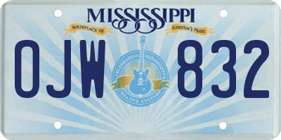 MS license plate OJW832