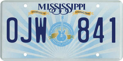 MS license plate OJW841