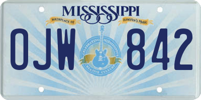 MS license plate OJW842
