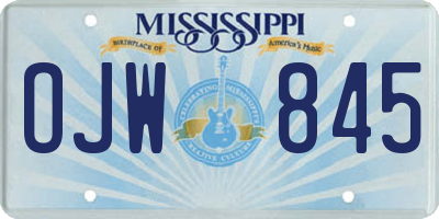 MS license plate OJW845
