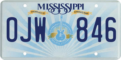 MS license plate OJW846