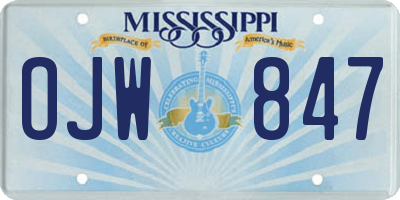 MS license plate OJW847
