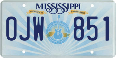 MS license plate OJW851