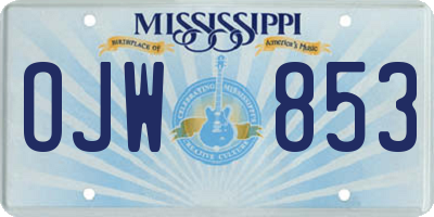 MS license plate OJW853