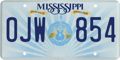 MS license plate OJW854