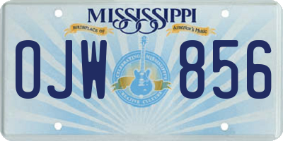 MS license plate OJW856