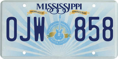 MS license plate OJW858