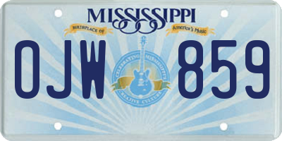 MS license plate OJW859